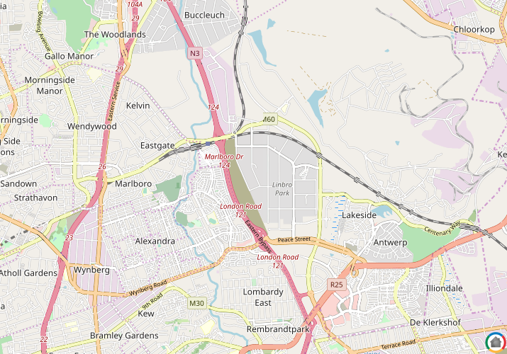 Map location of Linbro Park A.H.